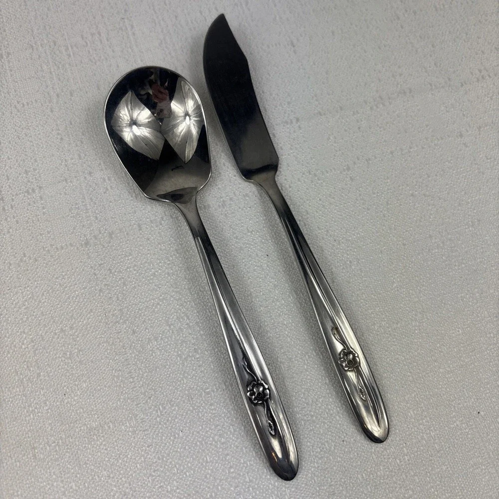 Sears Roebuck Provincial Rose Sugar‎ Spoon & Butter Knife